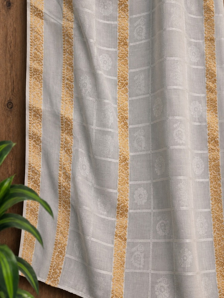 Zari Jaquard Dupatta White - ZD44
