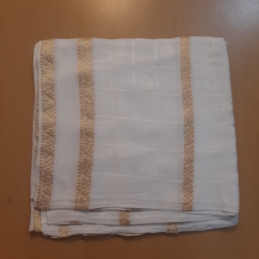 Zari Jaquard Dupatta White - ZD44