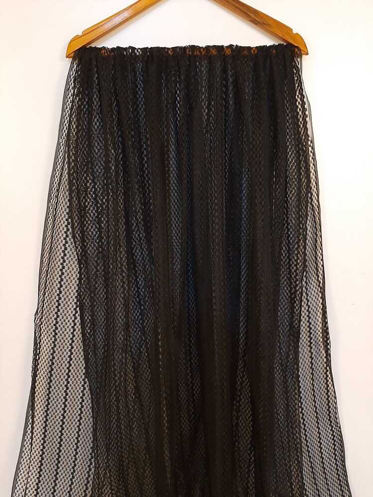 Zigzag Net Dupatta - Black - ZD104