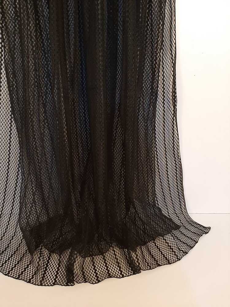 Zigzag Net Dupatta - Black - ZD104