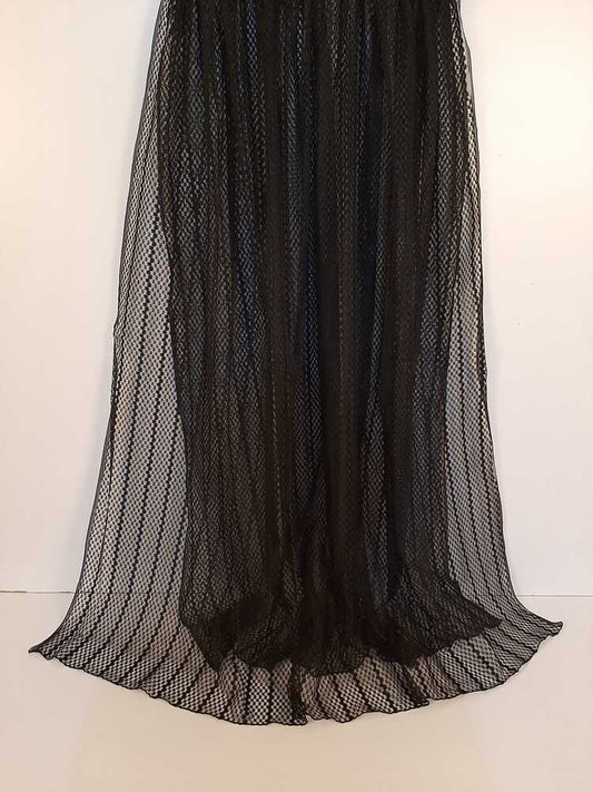 Zigzag Net Dupatta - Black - ZD104