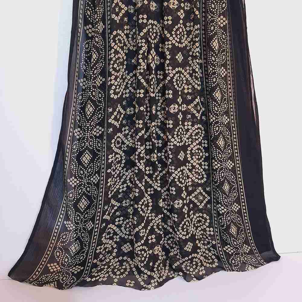 chunri  print chiffon dupatta black beige