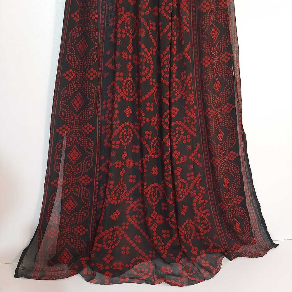 chunri  print chiffon dupatta black red