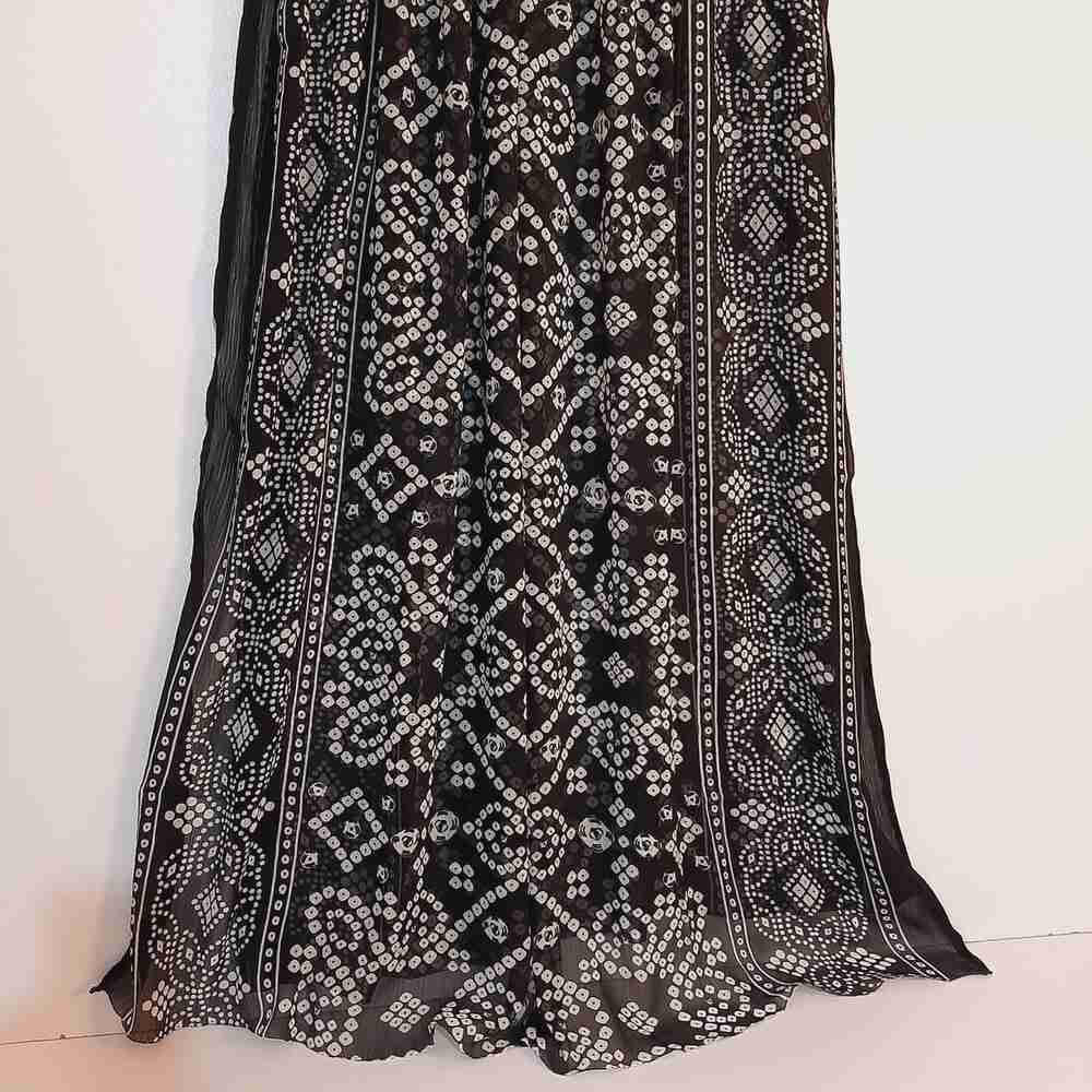 chunri  print chiffon dupatta black white