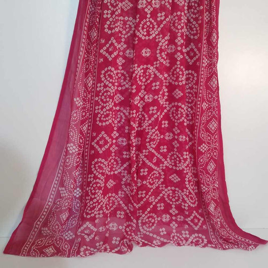 chunri print chiffon dupatta fuchsia