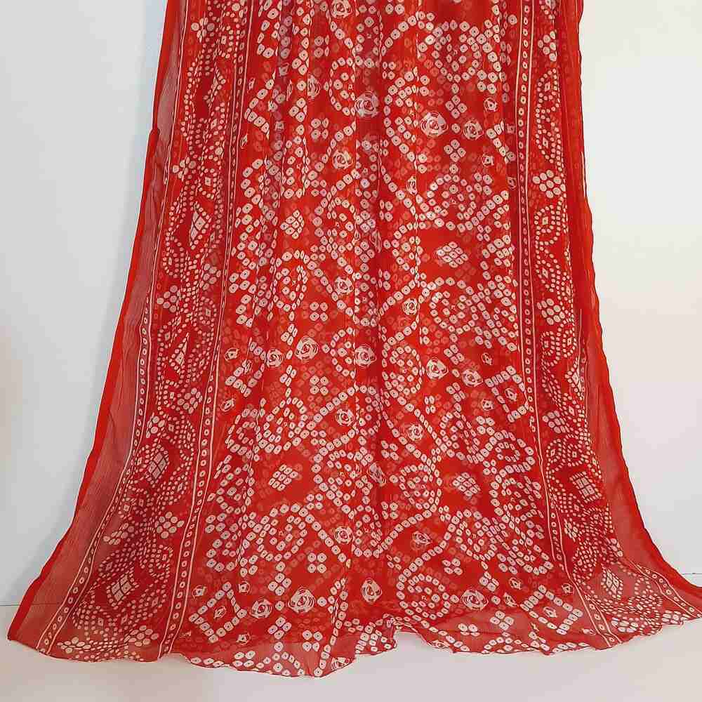 chunri print chiffon dupatta red