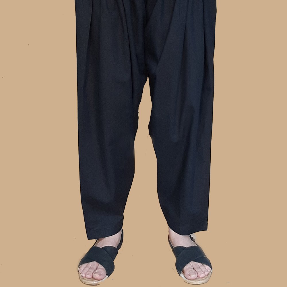 Lawn - Shalwar Plain - Black - ZSL29