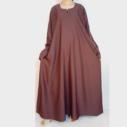 Nidah Fabric Abaya 2 Side Pocket - Pink - BGA235