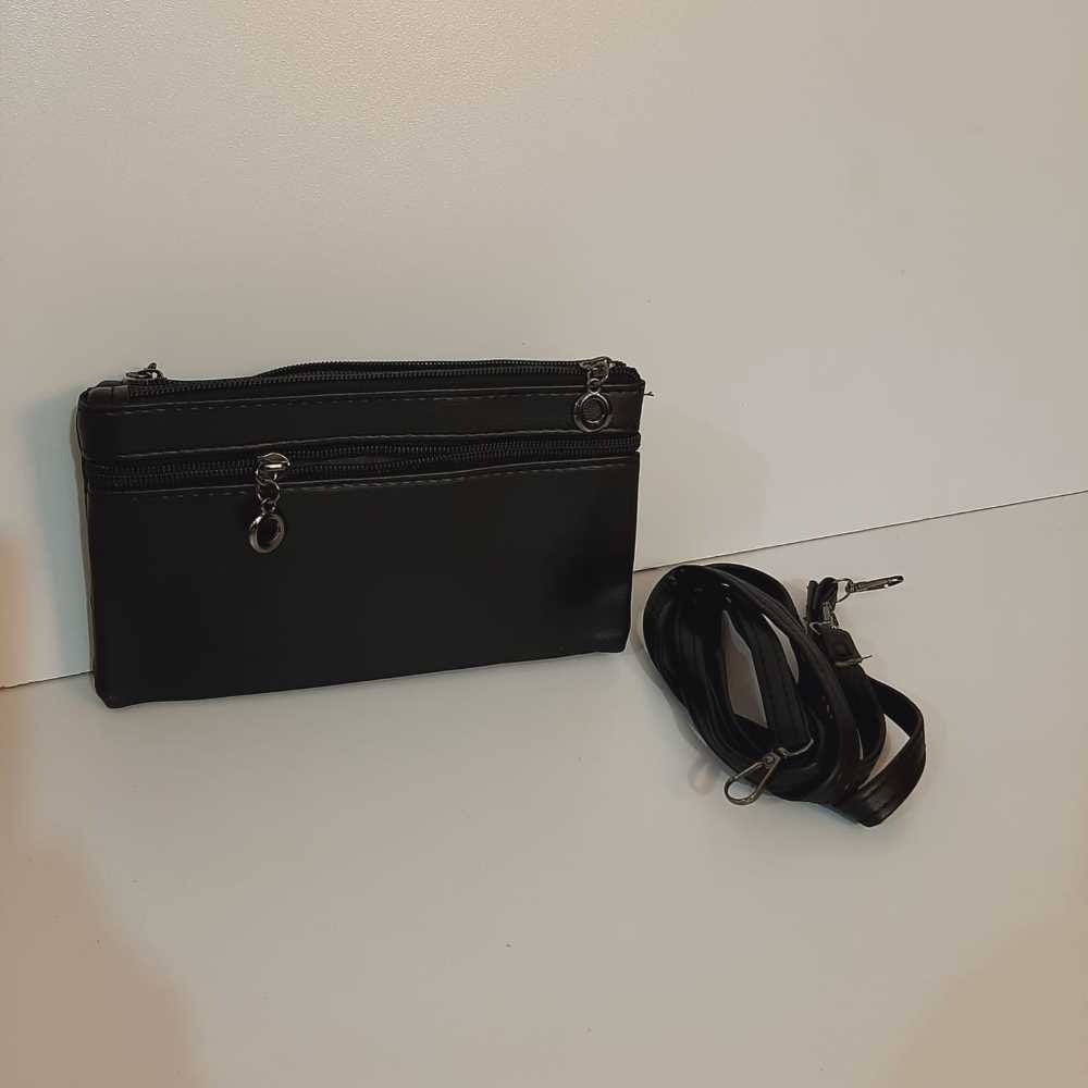 2 in 1 Wallet + Crossbody Bag - Black - W18