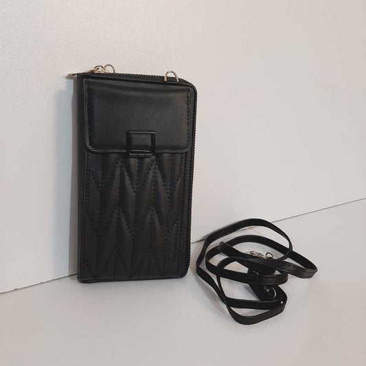 2 in 1 Wallet + Crossbody Bag - Black - W16