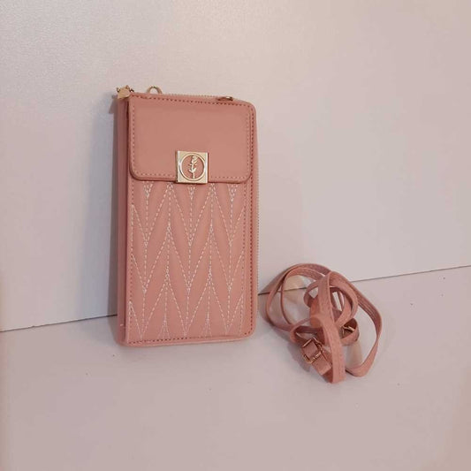 2 in 1 Wallet + Crossbody Bag - Pink - W16