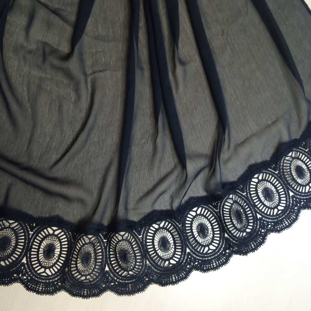 Chiffon Dupatta With Bottom Lace - Black