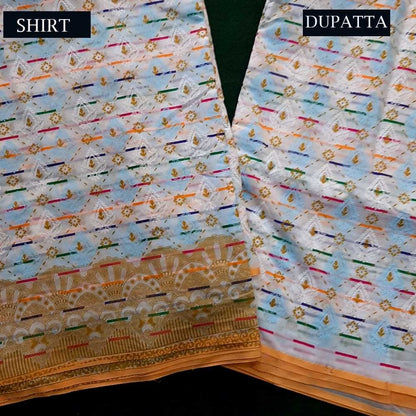 2 Piece - Maisuri - Block Print - Unstitched  Shirt & Dupatta  - U2PC06