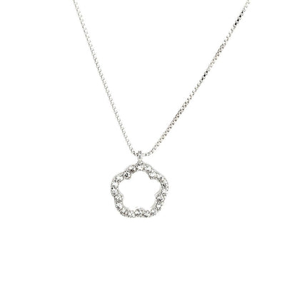 Silver Plated Flower Necklace -  AGN0011