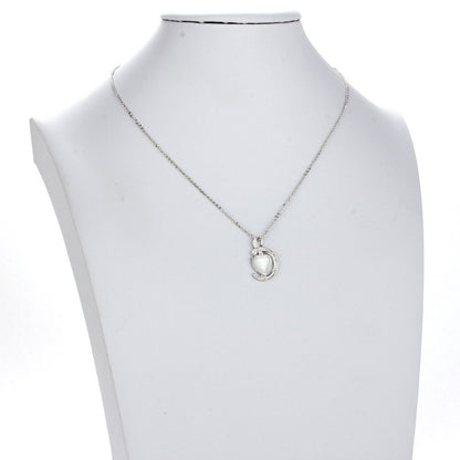 AGN0013 - Silver Plated Crystal Heart Pearl Necklace