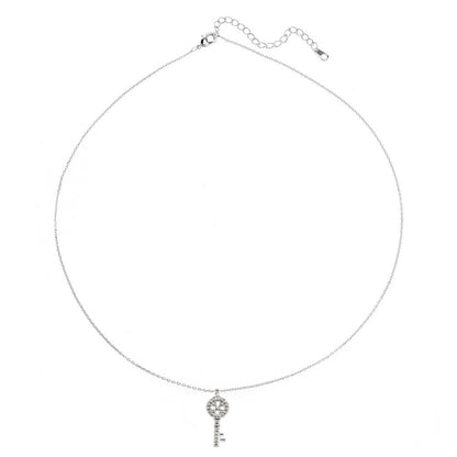 AGN0022 - Sparkling Silver Plated Key Necklace