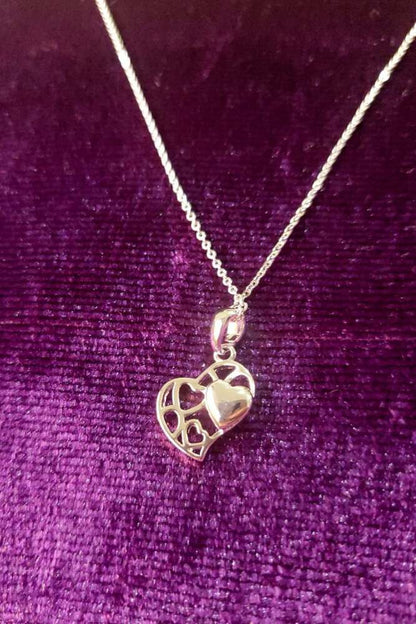 sparkling silver plated crystal heart necklace