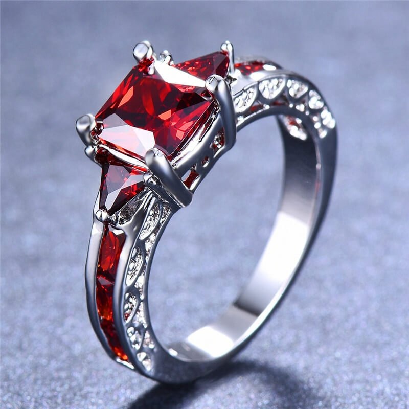 AAA Zircon - Ring For Women - High Quality - Red - AR153