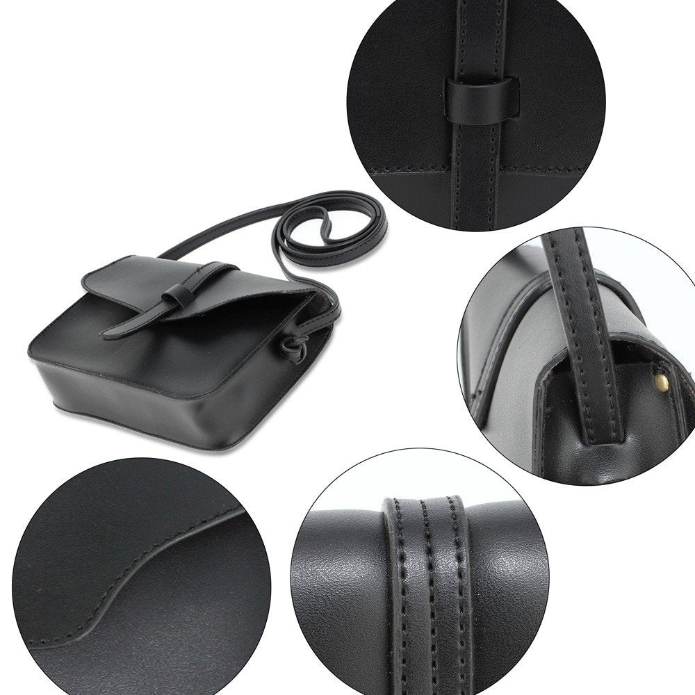 AG00660 - Black Flap Cross Body Shoulder Bag