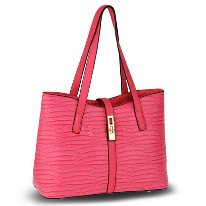 AG00710 - Pink Croc Print Tote Bag
