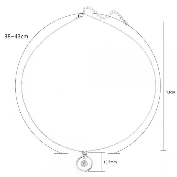 AGN0018 - Sparkling Silver Plated Circle Necklace