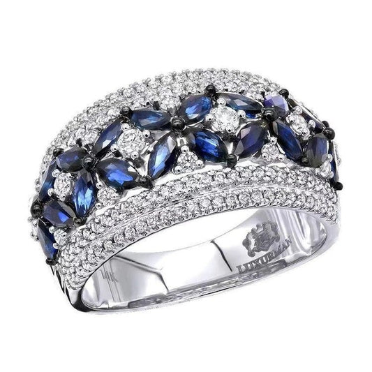 Diamantes Ring With Blue Stones - AR287