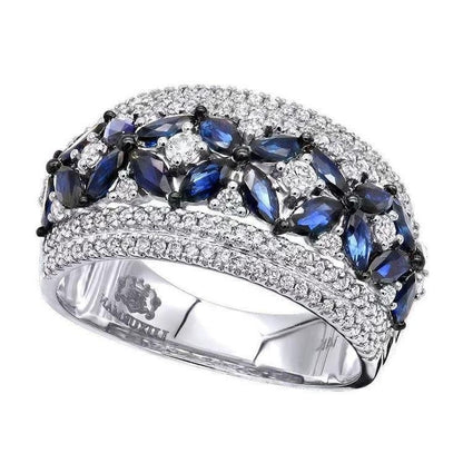 Diamantes Ring With Blue Stones - AR287