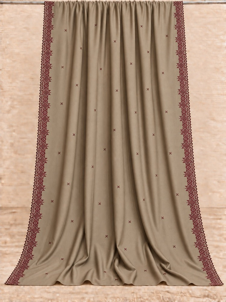 Embroided Swiss Lawn Chaddar Summer Shawl - Olive - SH27