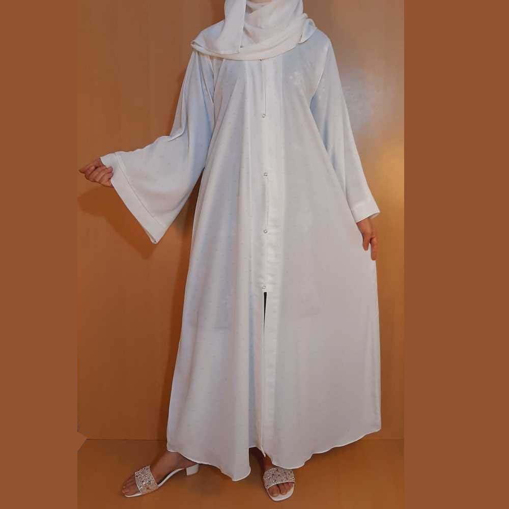 Front Open Abaya - With Scarf - Georgette - ZA141