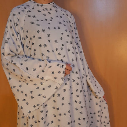 Printed - Maxi Style Nidah Fabric abaya - White - BGA180