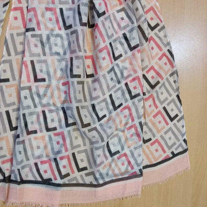 Printed Lawn Scarf Stole – 180 x 80 Cm – Pink – ZSC124