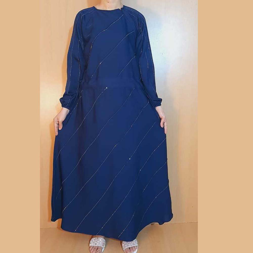 Sequence Nidah Fancy Abaya - Navy - ZA154