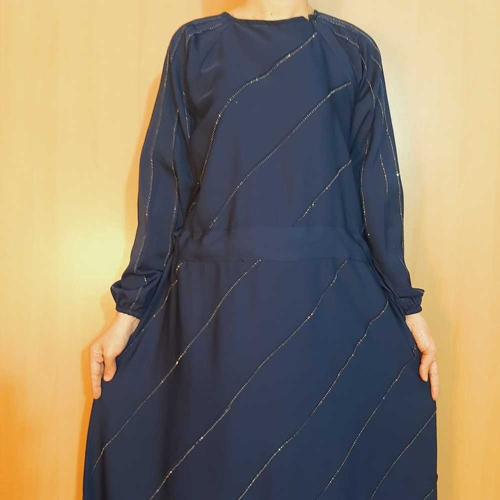 Sequence Nidah Fancy Abaya - Navy - ZA154