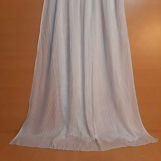 Striped chiffon dupatta - White - ZD57