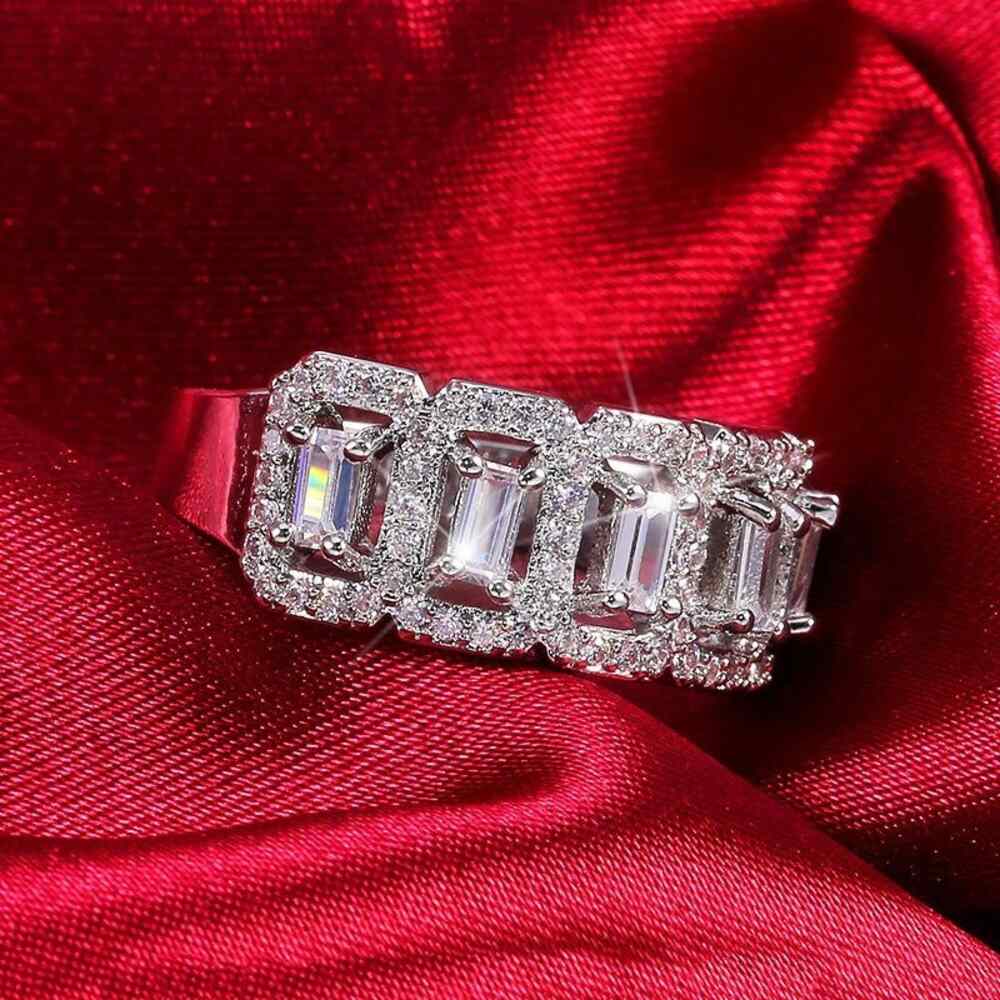 aaa zircon ring silver glowing with box