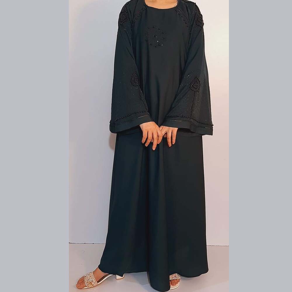 beaded maxi style nidah abaya black