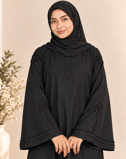 Beaded - Nidah Abaya - Black - BGA15