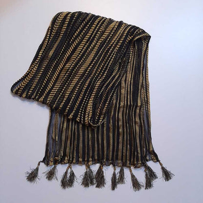 Chiffon Crush Dupatta With Bottom Large Tassels  - ZD193