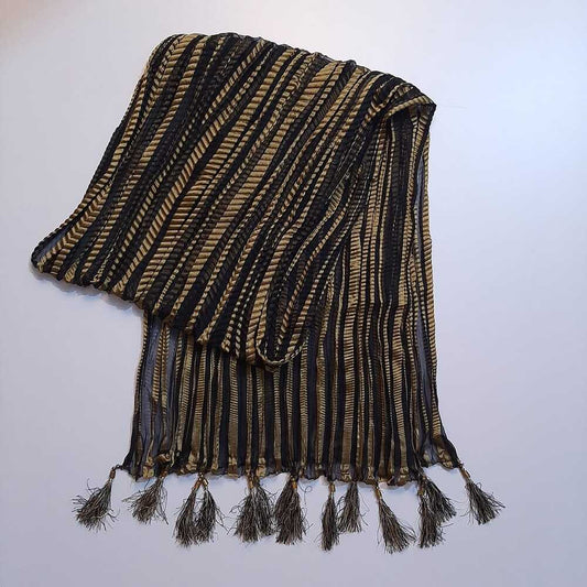 Chiffon Crush Dupatta With Bottom Large Tassels  - ZD193