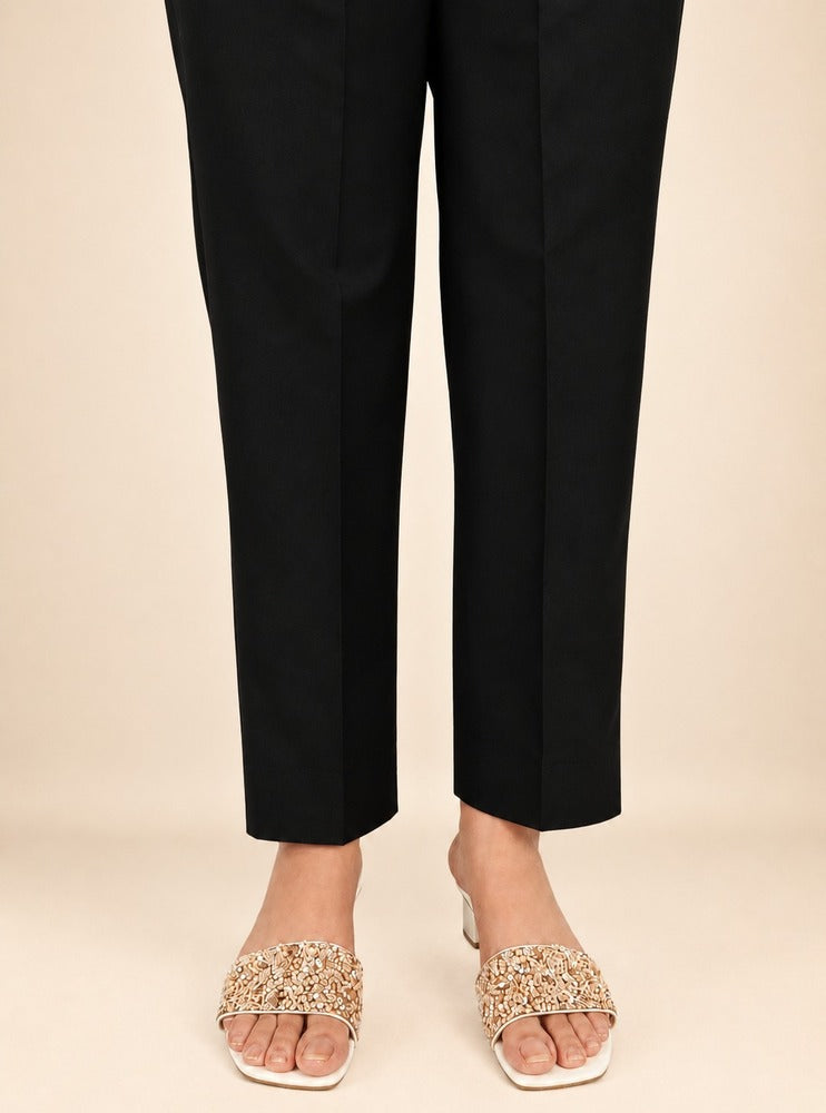 Pack Of 2 - Plain Trouser Pants (Black + White)