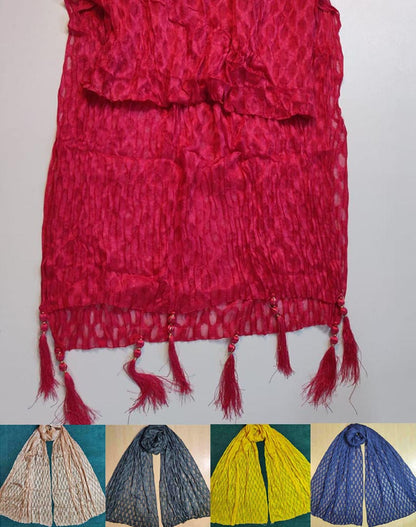 Brochia Chiffon Dupatta With Pearls - ZD37