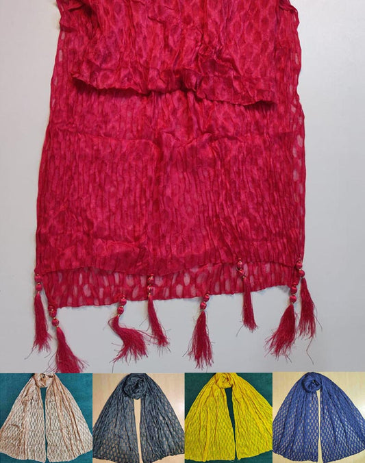 Brochia Chiffon Dupatta With Pearls - ZD37