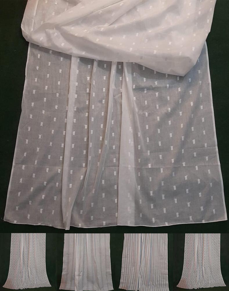 Brochia Lawn Dupatta - Large - White