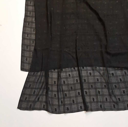 Brochia lawn dupatta - Black - ZD53