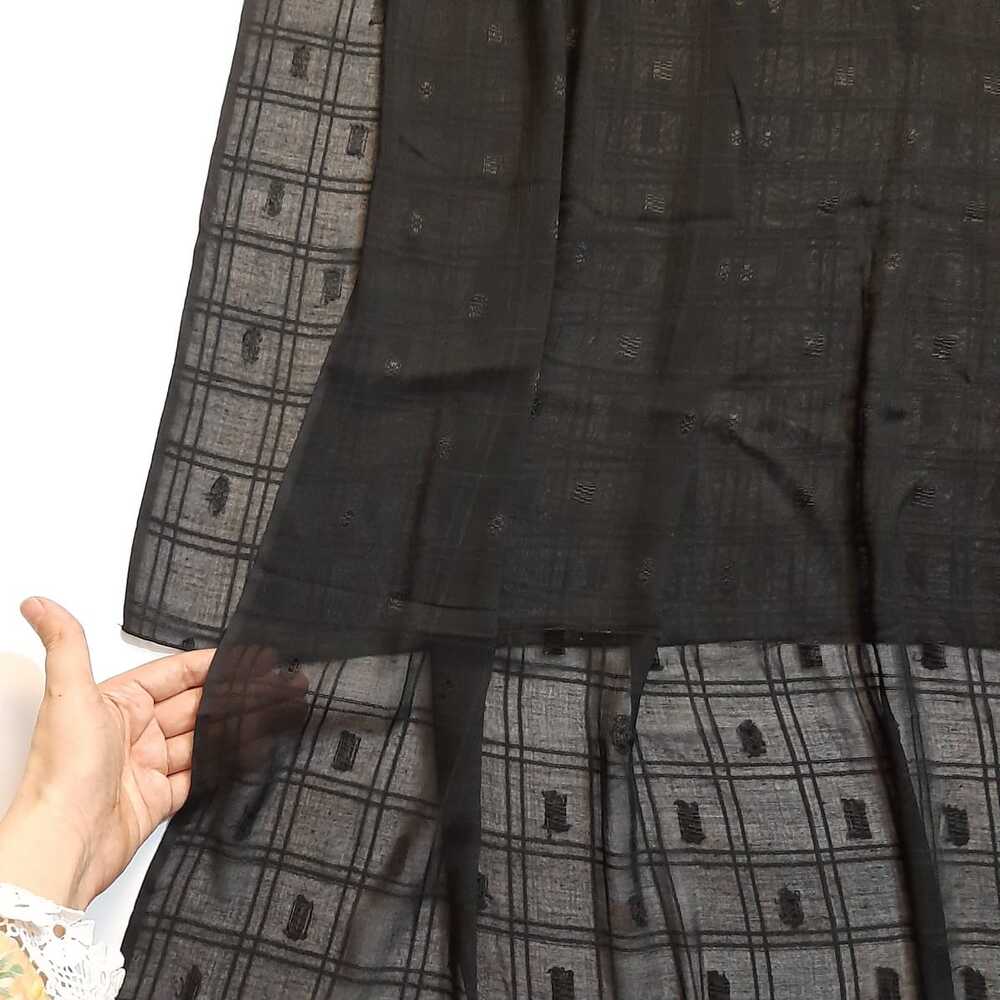 Brochia lawn dupatta - Black - ZD53