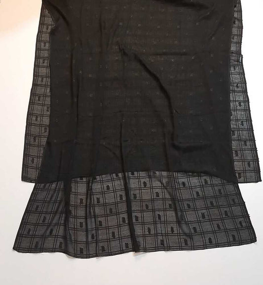 Brochia lawn dupatta - Black - ZD53