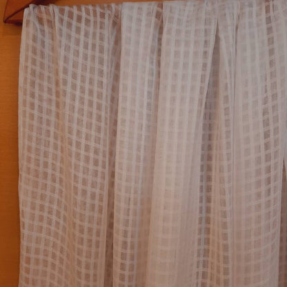 Check Chiffon Dupatta - White - ZD622