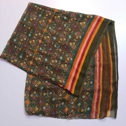 Check Printed Chiffon Dupatta - ZD153