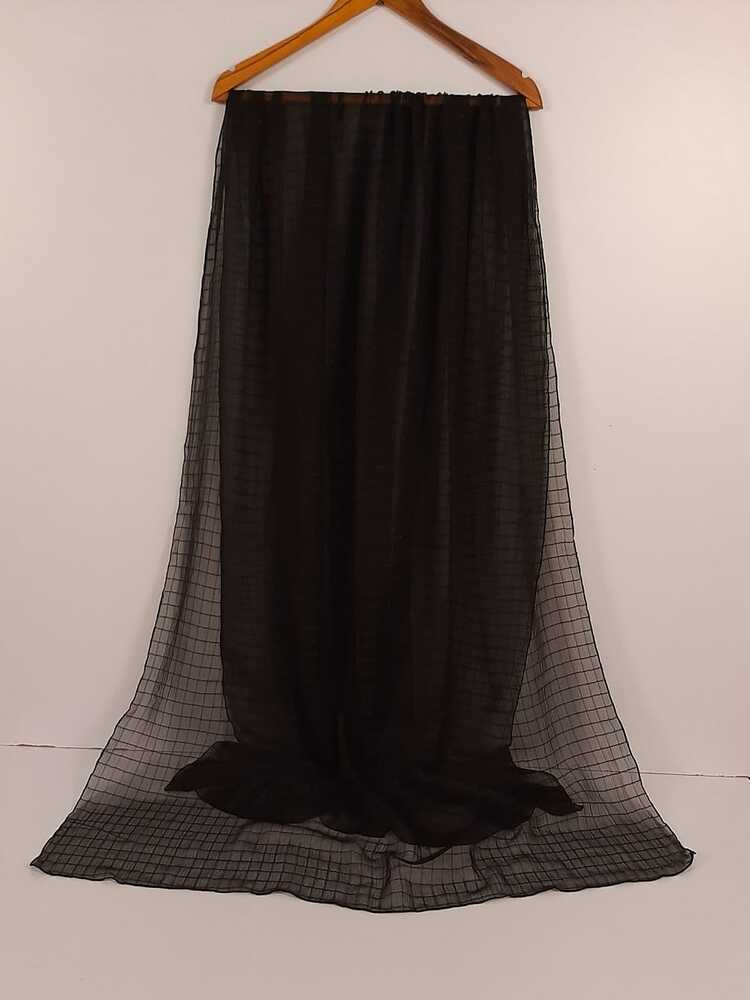 Checkered Chiffon Dupatta  - ZD805
