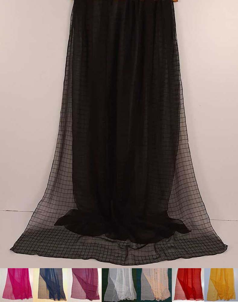 Checkered Chiffon Dupatta  - ZD805